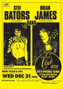 Stiv Bators/Brian James poster - Bookies club Detroit 1980 new reprinted edition - Bild 1 von 1