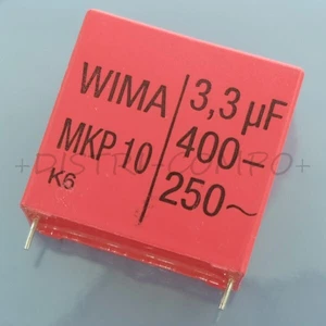 Condensateur film PP MKP10 3.3µF 400VDC 250VAC 20x39.5x41.5mm pas37.5 Wima - Bild 1 von 1