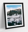 SNOWY LANDSCAPE SCENERY PHOTOGRAPHY -FRAMED WALL ART PICTURE POSTER PRINT