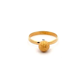 18K Saudi Gold Ring Ball Women Size 5.75 Fine Jewelry - Foto 1 di 6