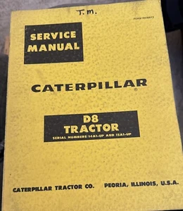 CAT CATERPILLAR D8 TRACTOR DOZER SERVICE SHOP REPAIR MANUAL BOOK 14a1 15a1 - Picture 1 of 5