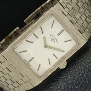 HAND-WINDING ROTARY SWISS MENS REFURBISHED WHITE COLOR DIAL WATCH a432194-c - Bild 1 von 9