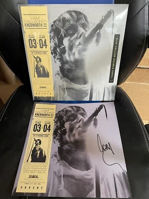 SOLD OUT LIAM GALLAGHER KNEBWORTH 22 DBL SUN YELLOW VINYL HAND SIGNED ART PRINT - Image 1 of 4