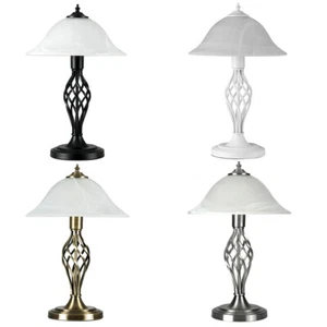 Barley Twist Table Lamp Traditional Glass Living Room 47CM Tall Light LED Bulb - Picture 1 of 33