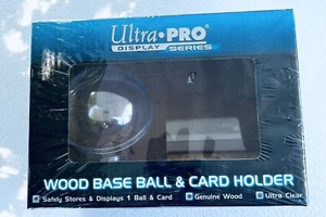 Ultra Pro Wood Base Ball & Card Holder (Light Wood) Wooden Baseball Display Case - Picture 1 of 3