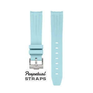 SOLID AQUA - RUBBER WATCH STRAP for Omega X Swatch Speedmaster MoonSwatch - Picture 1 of 3