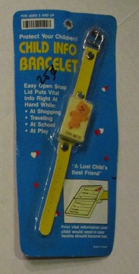 Vintage 1980s Child Info Bracelet Trav-Mate N...