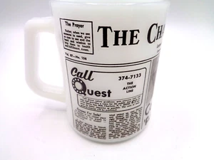 Federal Milk Glass The Charlotte News Advertising Coffee Mug - October 4, 1975 - Picture 1 of 9