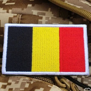 Flag of Belgium Belgian Country Flag Embroidered Hook Loop Patch Badge - Picture 1 of 5