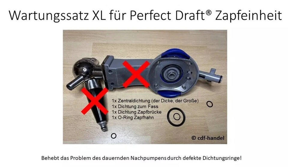 MARKENLOS XL Dichtungssatz für Perfect Draft® HD3600 HD3610 HD3620 HD3720 Zapfanlage