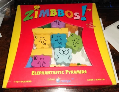 Zimbbos! Elephantastic Pyramids Wooden Children's Game Blue Orange 2004 Read - Image 1 of 3