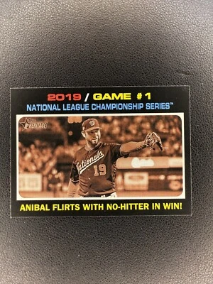 2020 Topps Heritage - NLCS #202 Anibal Flirts With No-Hitter In Win! - Image 1 of 2