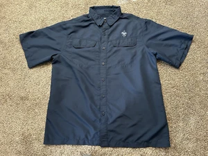 Boy Scouts of America BSA Shirt Adult L Blue Button-Up Uniform Vented Tech SS - Picture 1 of 17