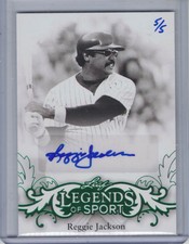 REGGIE JACKSON 2015 Leaf Legends of Sport Emerald Autograph #5/5 #RJ2 (D3246)