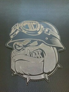 Bulldog Biker Engrave & Plasma Cut Metal Sign Mancave Wall Art Biker - Picture 1 of 5