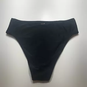 Relleciga Swim Bottom Womens Size Medium NWT Solid Black High Leg Beachwear - Picture 1 of 13