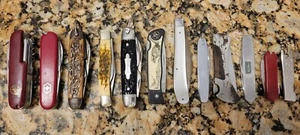 12 Pieces Vintage Assorted Pocket Knives, Multi Tools, Swiss Army Knives - Picture 1 of 2