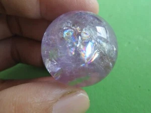 Arcs-en-ciel en quartz améthyste naturelle boule cristal sphère orbe guérison 29 g - Photo 1 sur 9