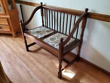 Vintage Deacon Parson's bench, Settee Wood w Cherry finish perfect for entryway