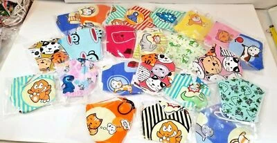 3 pack HANDMADE FASHION FACE COVER MASK custom animal toon fun dino cat WASHABLE - Image 1 of 4