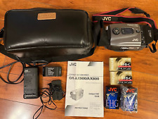 JVC VHS Camcorder GR-AX800U Working Tested 2 Batteries 6 Tapes Solidex Case