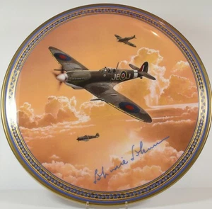 Royal Worcester Johnnie Johnson Spitfire WWII Large Wall Plaque Mint in Box - Foto 1 di 8