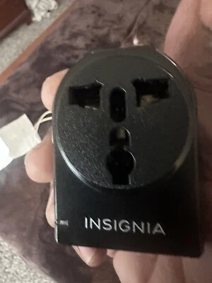 Insignia- Grounded travel adapter with 2 USB Ports - Black - Image 1 of 2