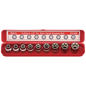 Genius Tools 9 Piece 1/2" Dr. Star Hand Socket Set - TX-409 - Picture 1 of 1