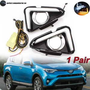 2X LED Daytime Running Light Fog Lamp Turn Signal Lamp For Toyota RAV4 2016-2018 - Picture 1 of 10