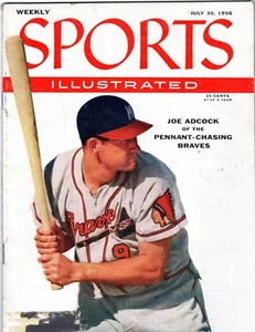 Sports Illustrated 7-30-56 Joe Adcock - Cubierta de los Bravos de Milwaukee, ¡excelente estado! - Imagen 1 de 1