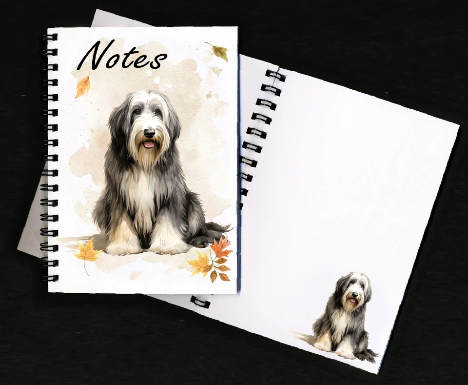 Bearded Collie Dog Notebook/Notepad + small image on each page by Starprint - Изображение 1 из 1