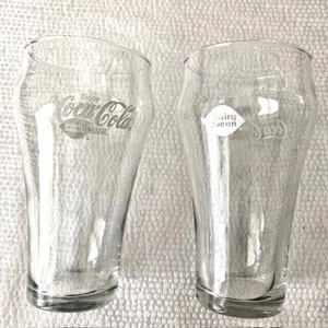 Coca-Cola Classic / Dairy Queen RARE Bell Shaped Glasses Clear 16 oz (Set Of 2) - Picture 1 of 5