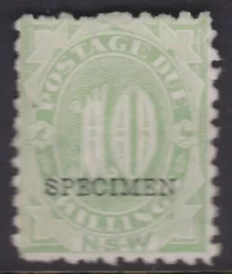 c.1891 NSW New South Wales Australia 10/- Shilling POSTAGE DUE SPECIMEN O/P MH - Picture 1 of 2