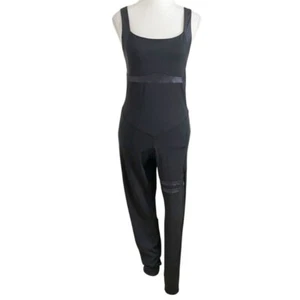 TOPISSIMA NICOLE BLACK STRAPPY CRISSCROSS SLIM FIT STRETCH JUMPSUIT - NWOT- XL - Picture 1 of 10