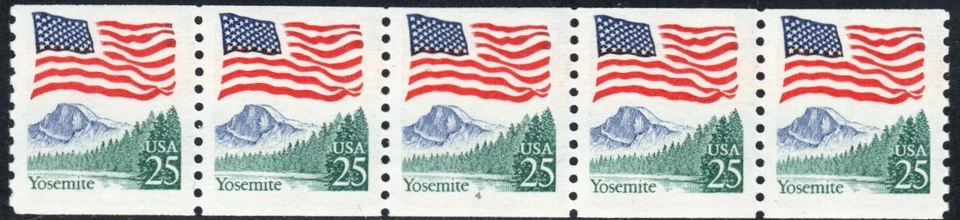US Scott #2280 coil strip of 5, plate #4, MNH - Image 1 of 1