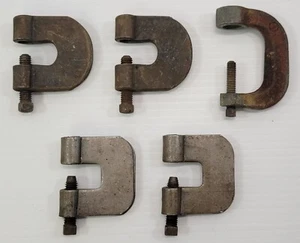 *X) Vintage Mixed Lot of 5 Machinists Mechanic C Clamp Shackle - Picture 1 of 11