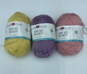 3 Knäuel Pastell 100% Merino Waschbar Sport Gewicht Wolle Garn - ITALIEN - Bild 1 von 10