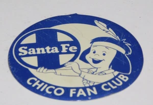 Vintage 1960s Santa Fe "Chico Fan Club" Railroad 2" Steel Pinback Button - Picture 1 of 4