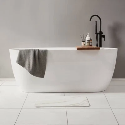 Alfombra de baño dura de piedra diatomea de 15,4"x23,6" mármol Foto 1 de 4