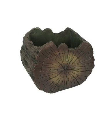 Maceta de corteza de árbol de cemento para rascar y abolladuras interior exterior suculenta maceta de jardín Foto 1 de 2