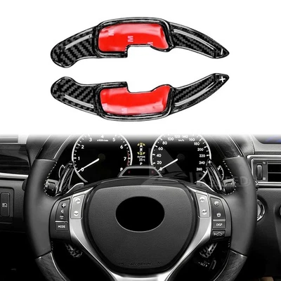 For Lexus RX300 RX350 16-22 Carbon Fiber Steering Wheel Paddle Shifter Extension - Изображение 1 из 4