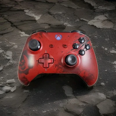 Xbox Gears of War 4 Crimson Omen Red Limited Edition Controller mit schwarzem Cover - Bild 1 von 4