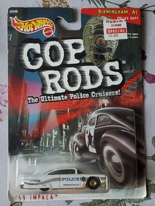 HOT WHEELS COP RODS 59 IMPALA BIRMINGHAM POLICE DEPT REAL RIDERS - Picture 1 of 4