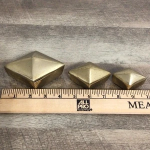 Set of 3 Brass Nesting Trinket Boxes Largest 4.25"x3" - Picture 1 of 10