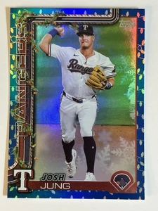 Josh Jung 2025 Topps Holiday (SP) Blue Holiday Lights Foil #H7 Texas Rangers - Picture 1 of 2