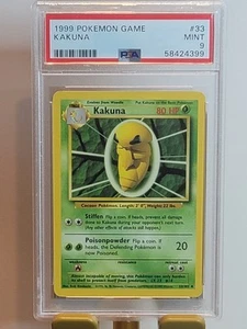 1999 Pokémon KAKUNA PSA 9 PERFECT CENTERING - FRESH SLAB - Picture 1 of 3