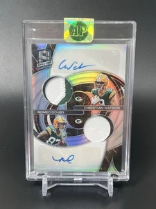 2022 Spectra Christian Watson Romeo Doubs Dual Patch Auto 34/35 Packers - Picture 1 of 2