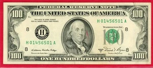 1981-A^^$100^^Federal Reserve Note^^VF^^ - Picture 1 of 2