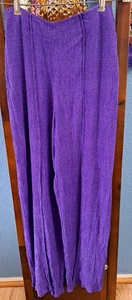 Serendipity Damen M lila Palazzo Gaze Hose Split Leg Crinkle Gummizug Reißverschluss - Bild 1 von 10