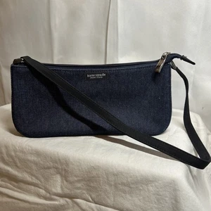 Y2K Kate Spade New York Vintage Blue Denim Shoulder Small Bag - Bild 1 von 7